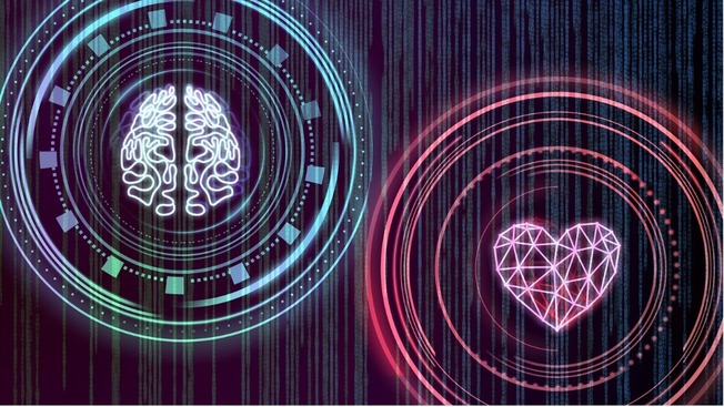 Desktop heart and brain digital interface picture id936289934