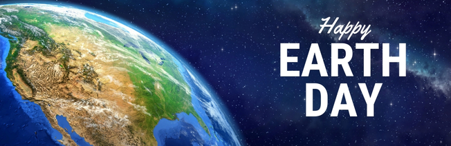 Desktop happy earth day title and an image of planet earth b