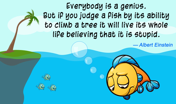 Desktop einstein fish tree quote